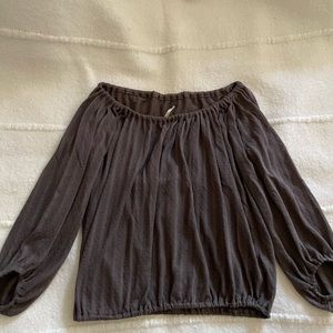 Free People | Off-the-shoulder Brown Top